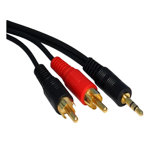 LINKOM 3.5mm na 2xRCA 15m  3.5 mm RCA x2 m/m Crna