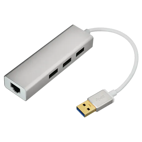 LINKOM USB hub USB 3.0  - LINKOM269  3 x USB-A 3.0 LAN port USB 3.0 - A Bela/Srebrna