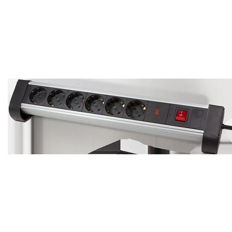 Logilink produžni kabl sa prenaponskom zaštitom 6 mesta prekidač stalak 1.4m aluminium