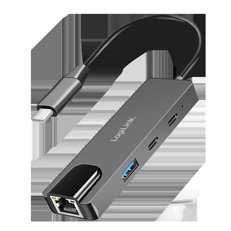 Logilink Type C HUB 1 x 2.5 Gb LAN 1x USB-A 3.0 2 x USB Type C 2.0