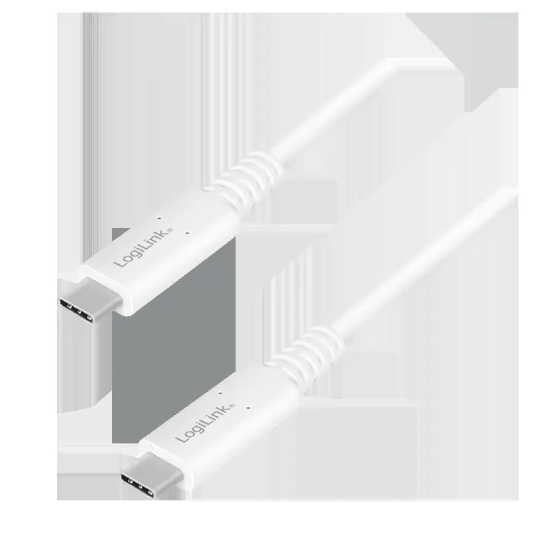 Logilink USB 4 Gen 3x2 Type C cable C/M na USB - C/M E mark PD 8K bela