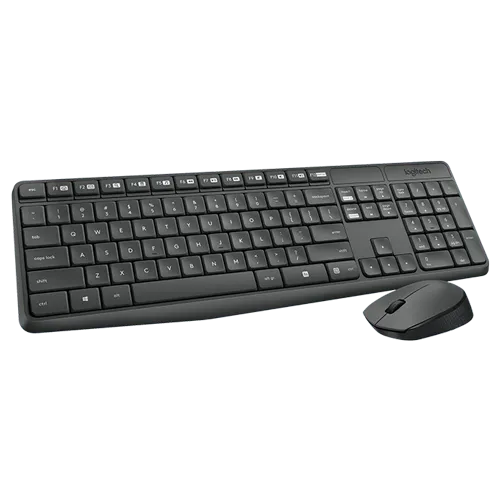 LOGITECH Bežična tastatura i miš MK235 (Crna)  USB nano prijemnik Membranski tasteri EN (US) Alkalna baterija
