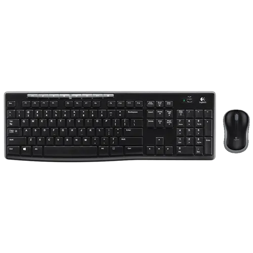 LOGITECH Bežična tastatura i miš MK270 (Crna) 920-004508  USB nano prijemnik Membranski tasteri EN (US) Alkalna baterija