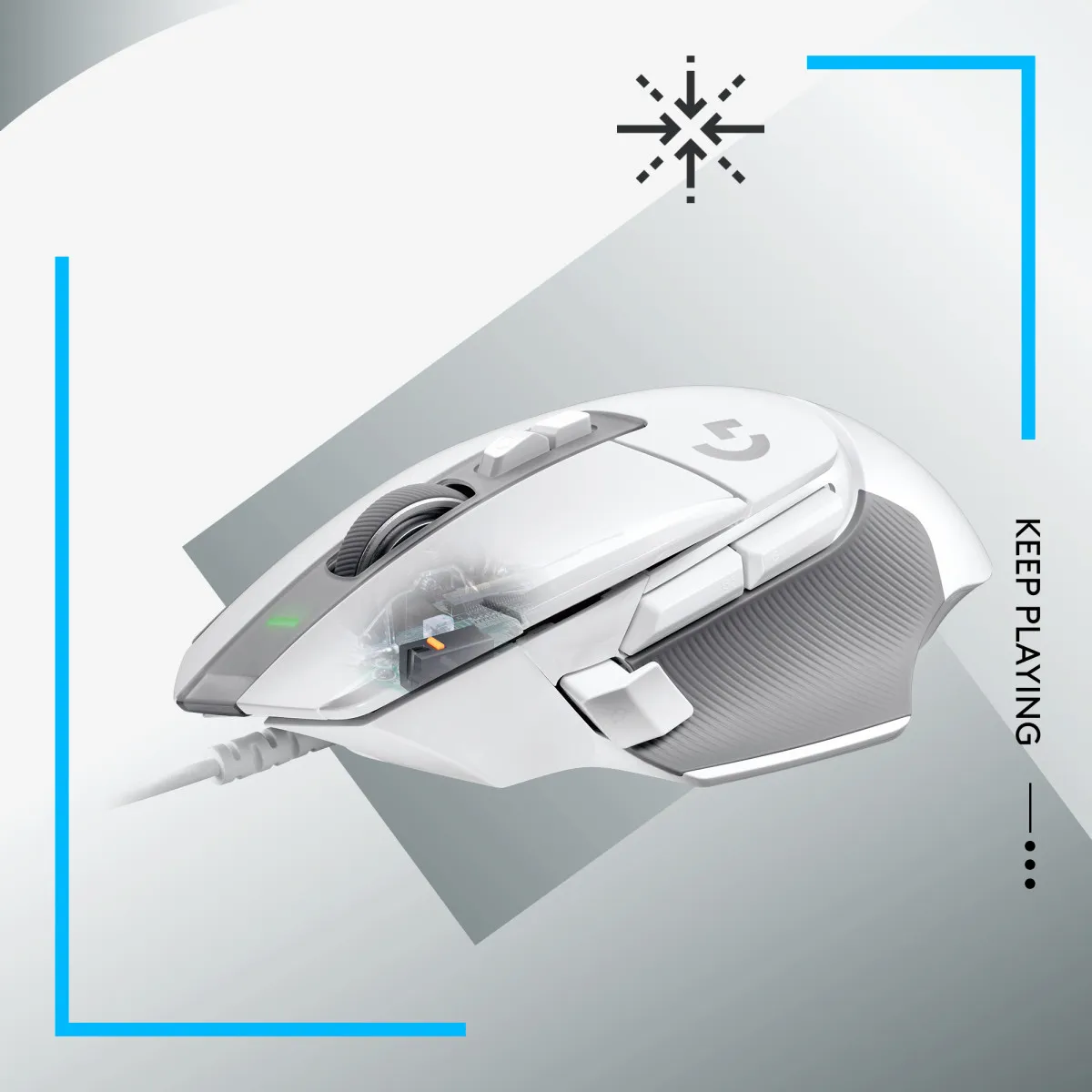 Logitech G502 X (910-006146) beli gejmerski optički miš 25600dpi