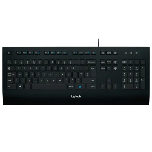 LOGITECH Žična tastatura CORDED K280e (Crna) 920-005217  USB Membranski tasteri EN (US) 18 m