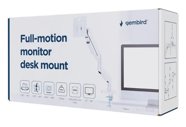 MA-DA1-04-W Gembird podesivi drzac za monitor tilt 17-32 max.10kg White