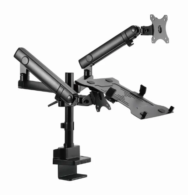 MA-DA3-02 Gembird Podesivi stoni drzac za monitor tilt 17-32 max.2x8kg +nosac za laptopfull-motion