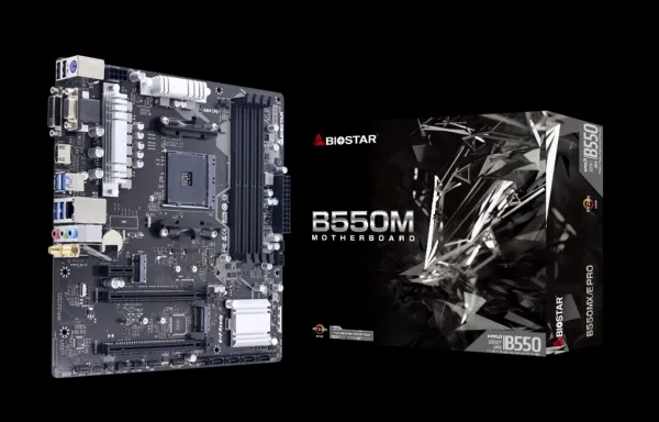MB AM4 Biostar B550MX/E PRO 4xDDR4/2xM.2/HDMI/VGA/DVI