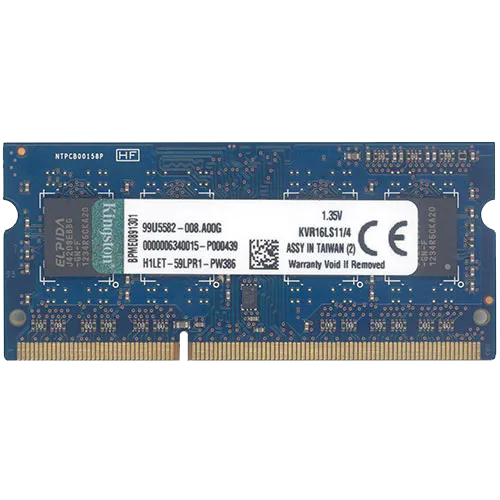Memorija KINGSTON SO-DIMM 4GB DDR3L 1600MHz CL11 - KVR16LS11/4  4GB SO-DIMM DDR3L 1600Mhz CL11