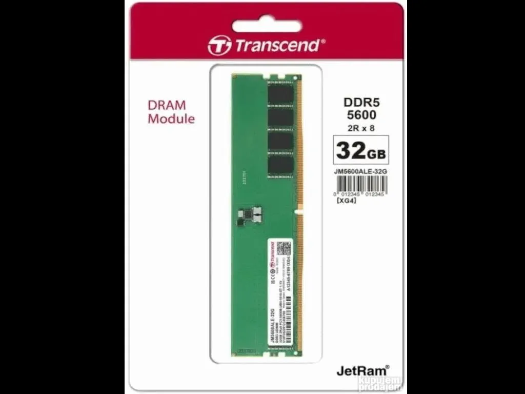 Memorija TRANSCEND 32GB/DIMM/DDR5/5600MHz/CL46/crna