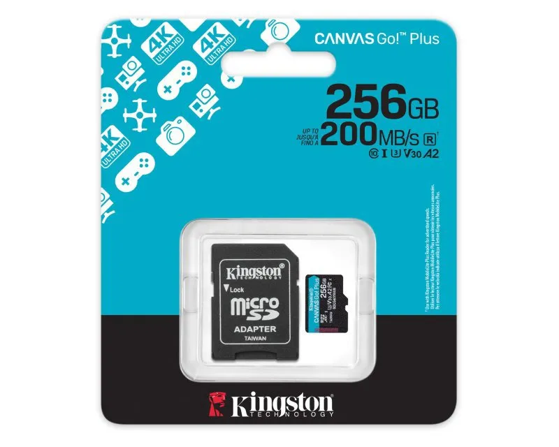 Memorijska kartica U3 V30 microSDXC 256GB Canvas Go Plus 200MB/s A2 + adapter SDCG4/256GB