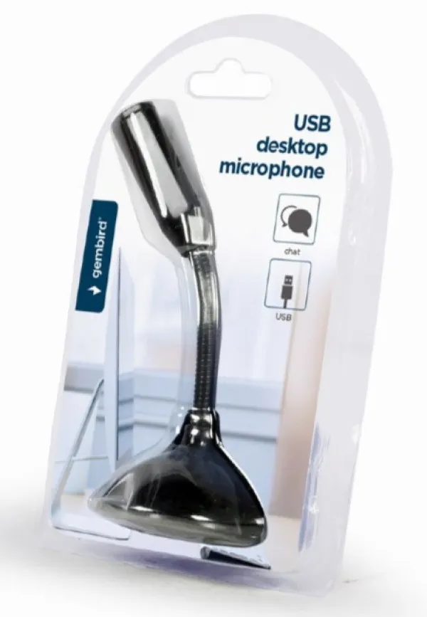 MIC-DU-02 Gembird Desktop mikrofon na USB savitljivo telo black