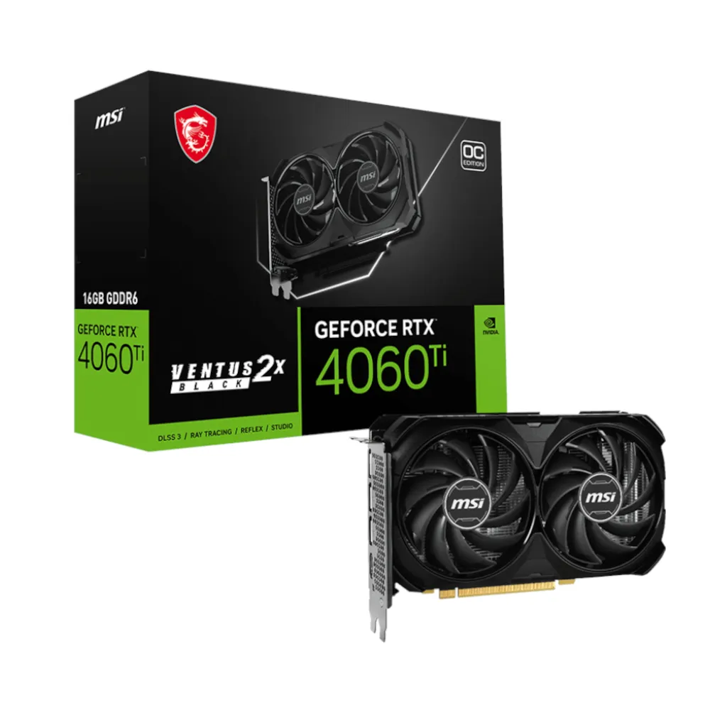MSI GeForce RTX 4060 Ti VENTUS 2X BLACK OC 16GB GDDR6 128bit Grafička karta