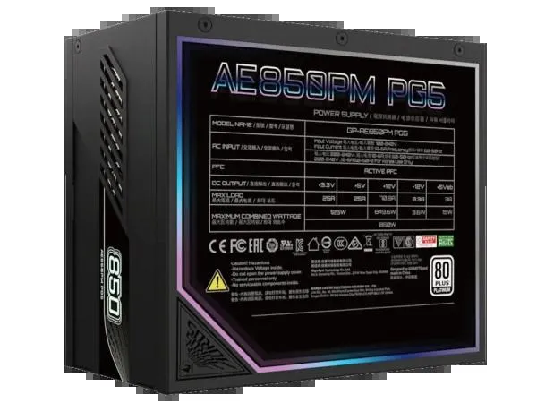 Napajanje Gigabyte Aorus Elite 850W Platinum PG5 Modularno