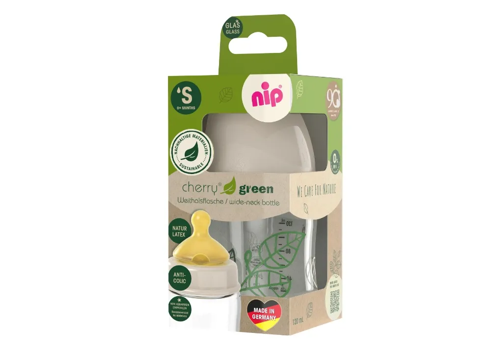 NIP GREEN STAKLO FLAŠICA BEŽ 120ML 0M+ S PROTOK
