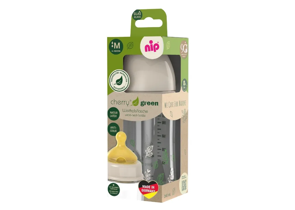NIP GREEN STAKLO FLAŠICA BEŽ 240ML 0M+ M PROTOK