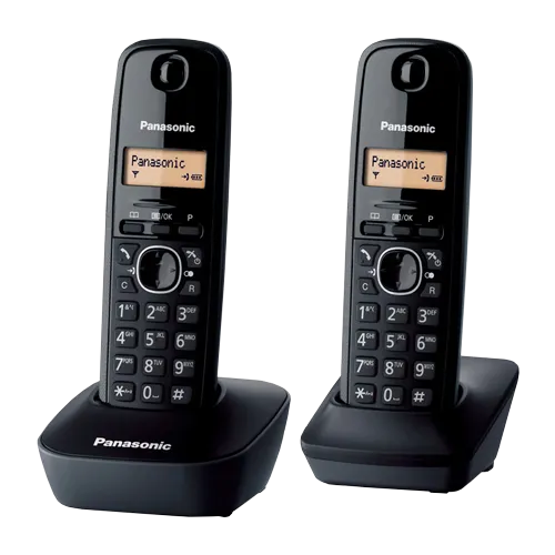 PANASONIC DECT KX-TG1612FXH Duo  Bežični telefon Crna