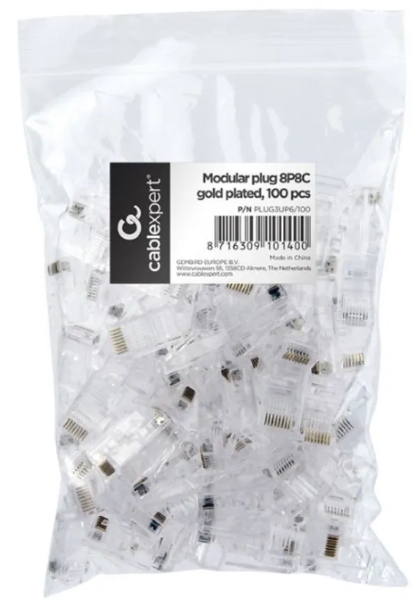 PLUG3UP6/100 Gembird RJ45 Cat5 UTP 100kom u pakovanju / CENA PO PAKOVANJU