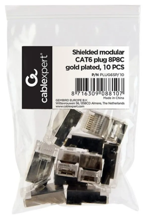 PLUG6SP/10 Shielded modular CAT6 10 u pakovanju / CENA PO PAKOVANJU