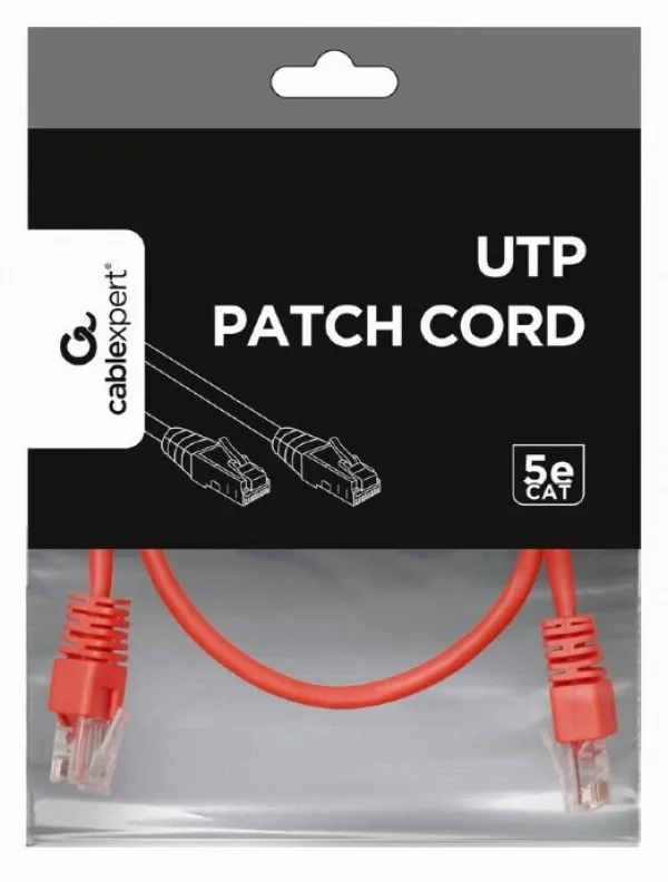 PP12-0.5M/R Gembird Mrezni kabl CAT5e UTP Patch cord 0.5m red