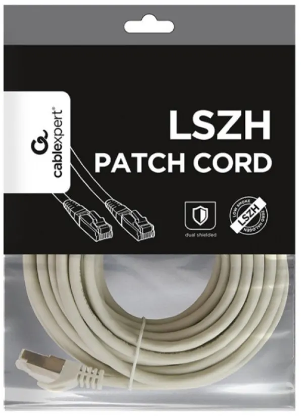 PP6A-LSZHCU-10M Gembird Mrezni kabl SFTP CAT.6A BAKARNI LSZH Patch cord 10m Grey