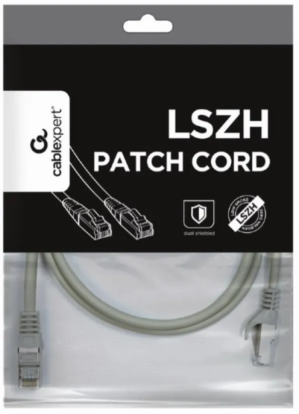PP6A-LSZHCU-1M Gembird Mrezni kabl SFTP CAT.6A BAKARNI LSZH Patch cord 1m Grey