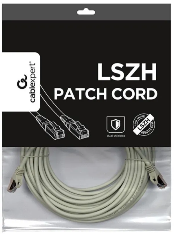 PP6A-LSZHCU-20M Gembird Mrezni kabl SFTP CAT.6A BAKARNI LSZH Patch cord 20m Grey