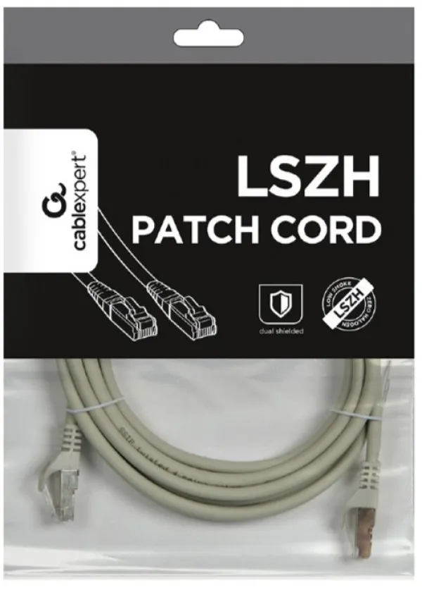 PP6A-LSZHCU-3M Gembird Mrezni kabl SFTP CAT.6A BAKARNI LSZH Patch cord 3m Grey