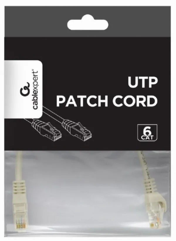 PP6U-CU-0.25M Gembird Mrezni kabl CAT6 BAKARNI UTP Patch cord 0.25m grey