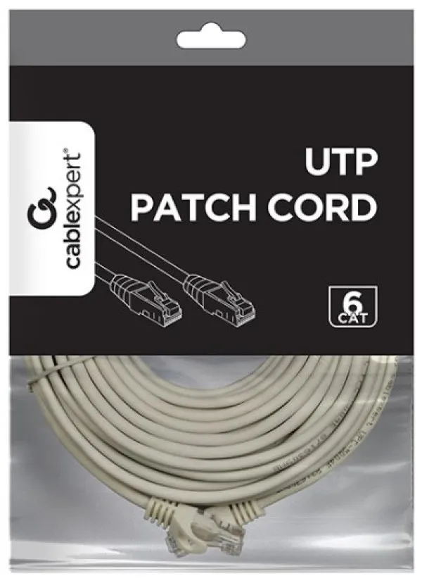 PP6U-CU-15M Gembird Mrezni kabl CAT6 BAKARNI UTP Patch cord 15m grey