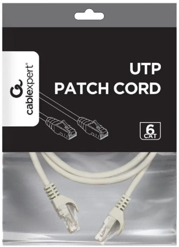 PP6U-CU-1.5M Gembird Mrezni kabl CAT6 BAKARNI UTP Patch cord 1.5m grey