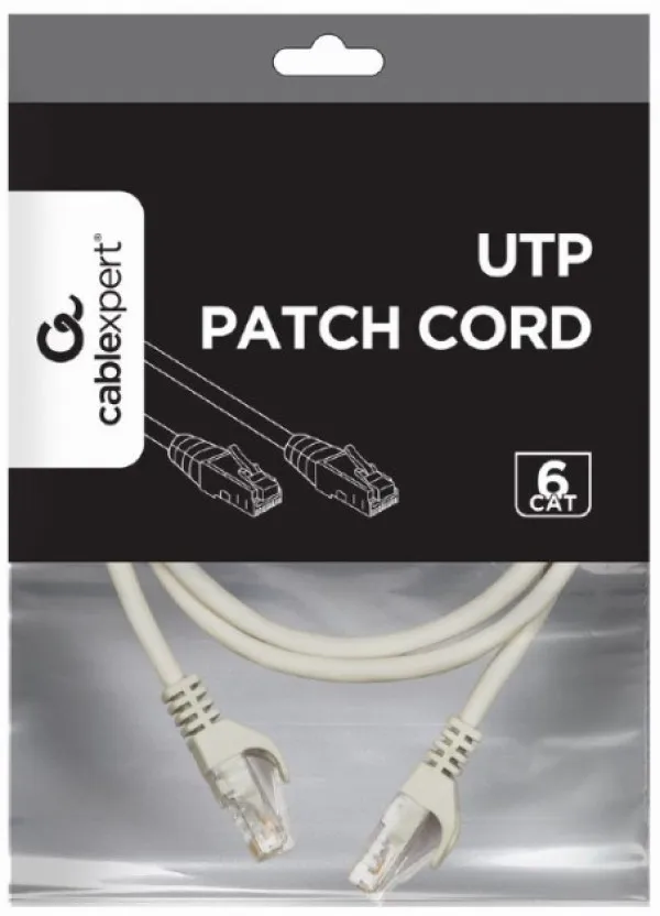 PP6U-CU-1M Gembird Mrezni kabl CAT6 BAKARNI UTP Patch cord 1m grey
