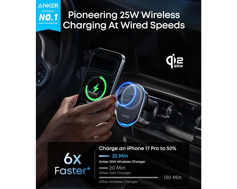 Prime 25W MagGo bežični + auto punjač USB-C kabl crni