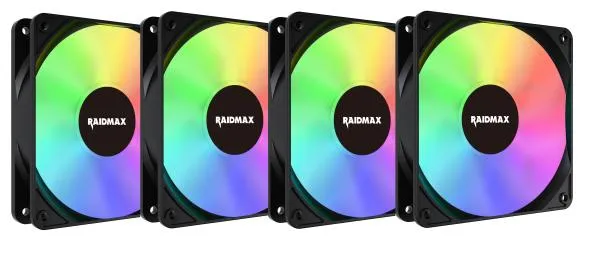 Raidmax 4x 120mm X-AIR ARGB fans Crni NVX120FBDC4