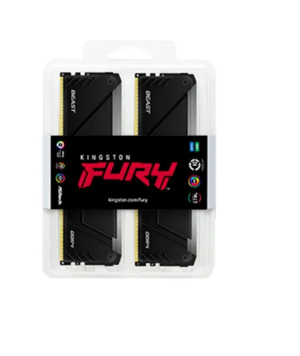 RAM DDR5 16GB (2x8GB) 5600MT/s Kingston FURY BEAST RGB KF556C36BBEAK2-16