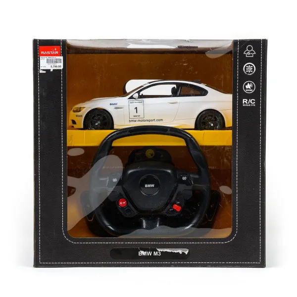 Rastar RC BMW M3 sa volanom 1:14 - crn bel