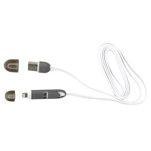 S-BOX Micro USB kabl + Lightning adapter 2in1 1.5m (Bela) - 840  USB 2.0 - do 480 Mbps USB-A Micro USB-B + Lightning Okrugli