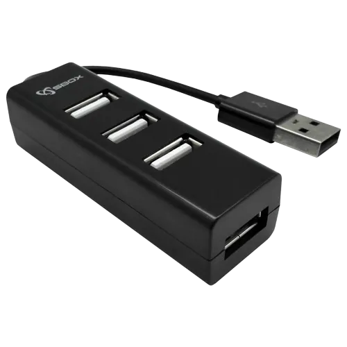 S-BOX USB hub USB-2.0 sa 4 porta H-204  4 x USB-A 2.0 USB 2.0 - A  Crna
