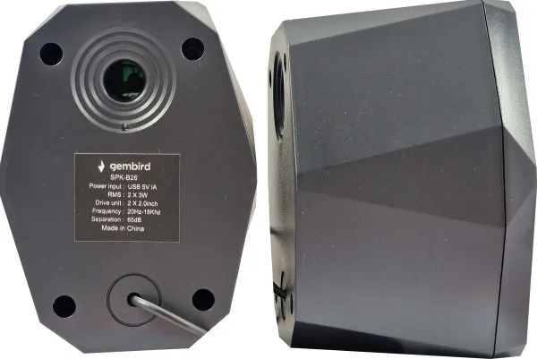 SPK-B26 * Gembird Stereo zvucnici black LED 2.0 inch 6W RMS (2x3W) USB pwr volume control 35mm