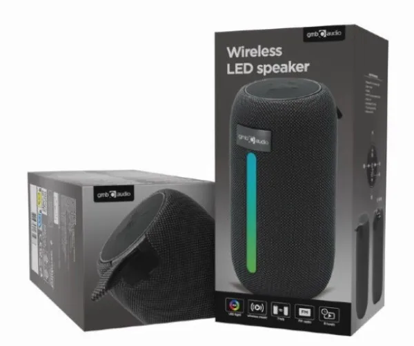 SPK-BT-LED-07 Gembird Portable Bluetooth LED speaker 5W BT FM USB Handsfree Black