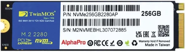 SSD M.2 NVMe 256GB TwinMOS AlphaPro 3600MBs/3500MBs NVMe256GB2280AP