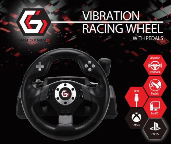STR-M-40 ** Gembird RACEMASTER PC racing whee lPC/PS3  Direct-X-X-input (4399)