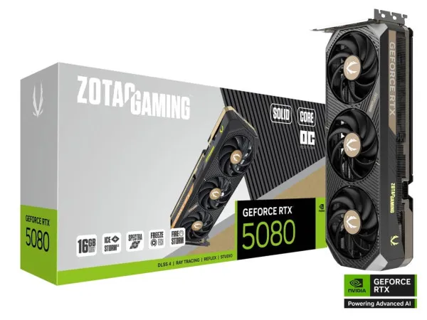 SVGA Zotac RTX 5080 SOLID CORE OC 16GB GDDR7 256bit ZT-B50800J2-10P