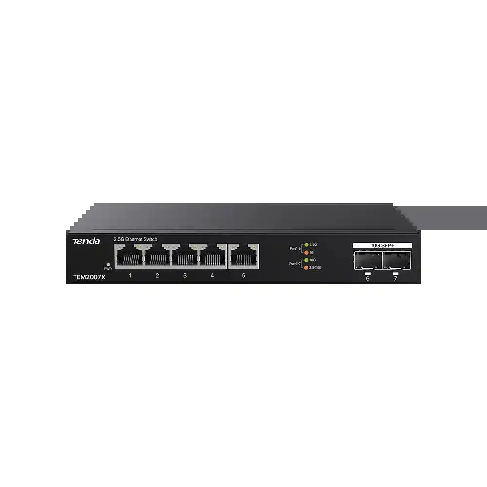 Svič 2.5Gbps 5-port Tenda TEM2007X Metal case/2x10G SFP+
