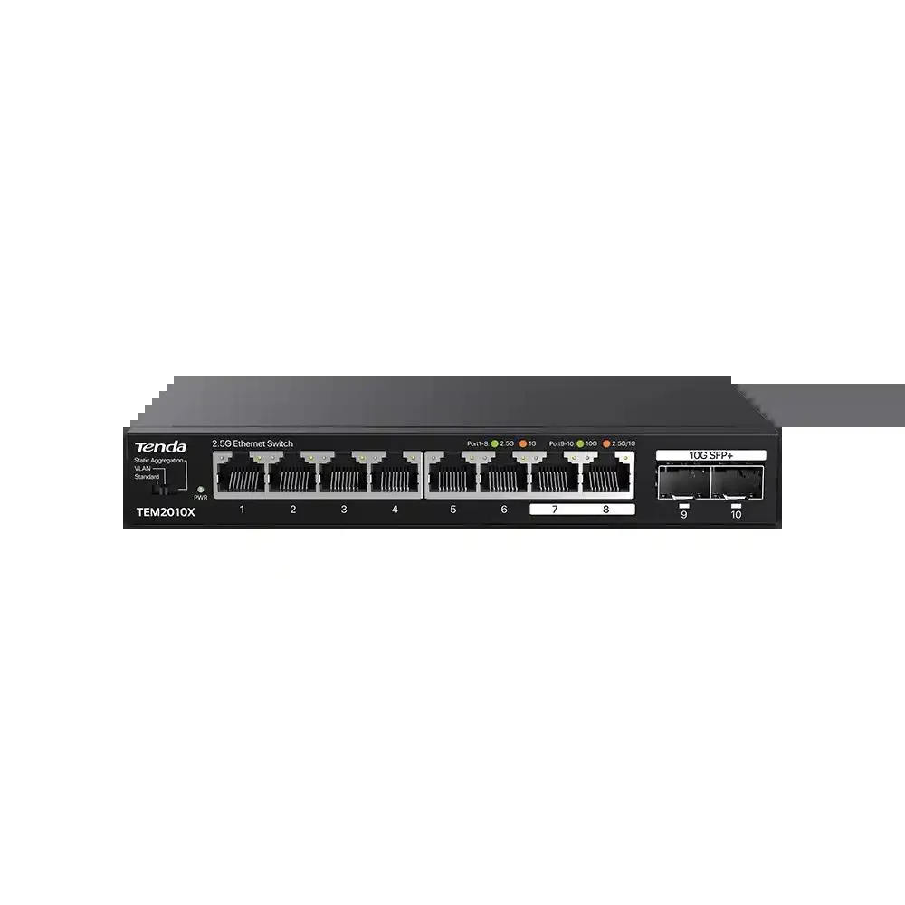Svič 2.5Gbps 8-port Tenda TEM2010X Metal case/2x10G SFP+