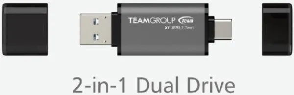TeamGroup 256GB X1 USB + Tupe-C 3.2  BLACK TX13256GC01