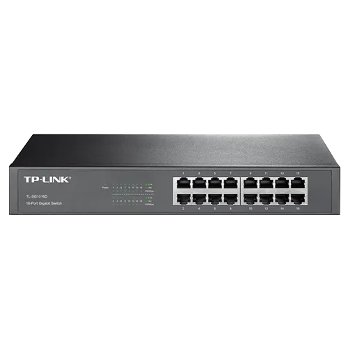 TP-LINK 16-Port Gigabit Desktop/Rackmount Switch - TL-SG1016D  Neupravljivi 16 RJ-45 portova 8K 32Gbps