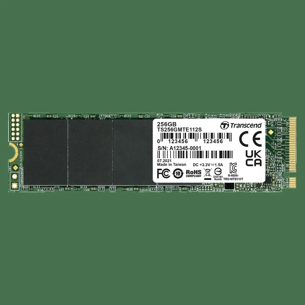 TRANSCEND 112S 256GB NVMe PCIe 3.0 M.2 2280 TS256GMTE1 - SSD