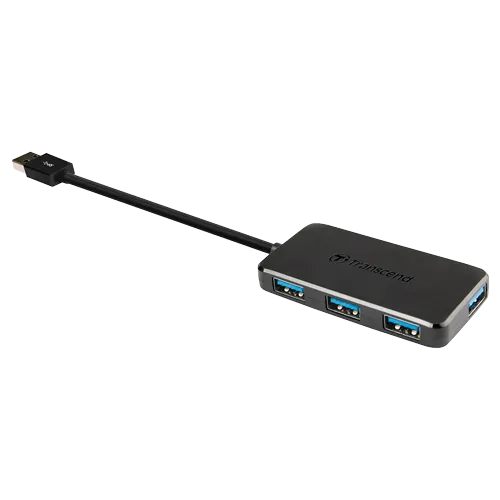 TRANSCEND USB 3.0 hub 4 port - TS-HUB2  4 x USB-A 3.0   USB 3.0 - A Crna