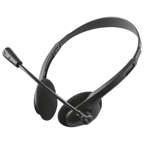 TRUST slušalice sa mikrofonom PRIMO CHAT (Crne) - 21665  3.5mm (četvoropolni) + adapter 2x 3.5mm 70Hz - 20KHz 89dB 1.8m
